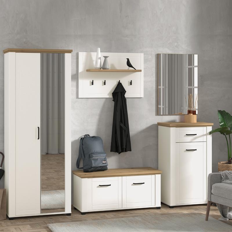 ΕΠΙΠΛΟ ΕΙΣΟΔΟΥ VALENCIA P2 OG ΛΕΥΚΟ-ARTISAN OAΚ-ΛΕΥΚΟ ΜΑΤ 75x41x194,5εκ fxtr