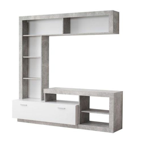 ΚΕΝΤΡΟ ΨΥΧΑΓΩΓΙΑΣ-ΣΥΝΘΕΣΗ GLEN ΛΕΥΚΟ-ΓΚΡΙ CONCRETE 170x41x170εκ