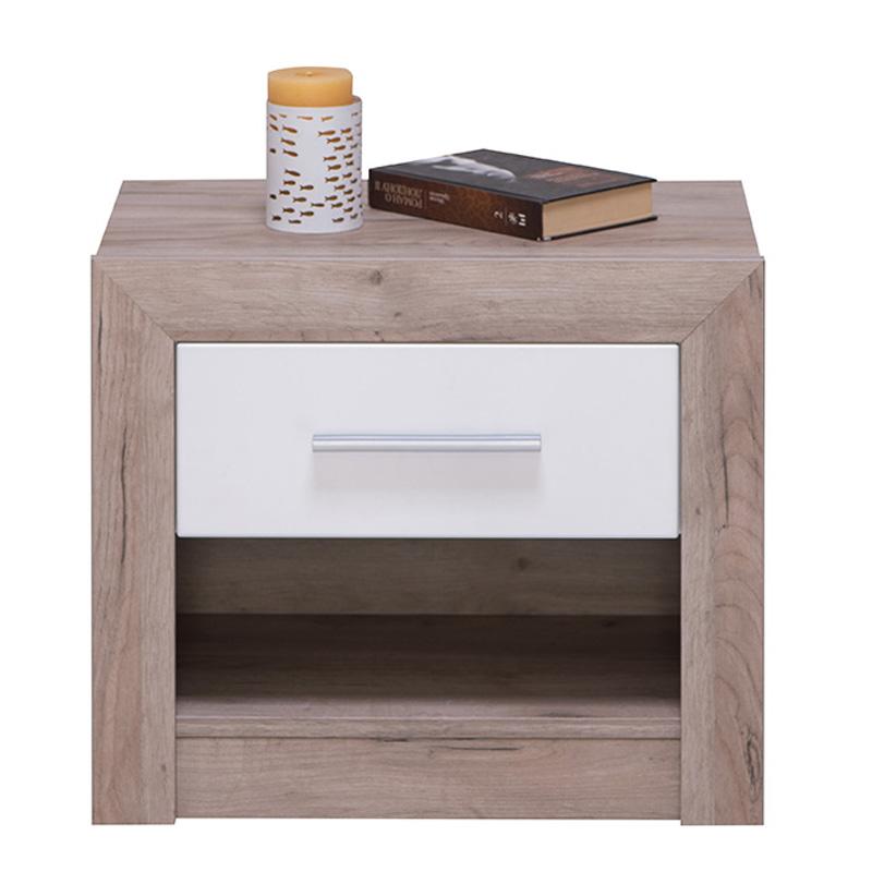 ΚΟΜΟΔΙΝΟ Astor NO1F Grey Oak - Λευκή Λάκα 53x35x46εκ