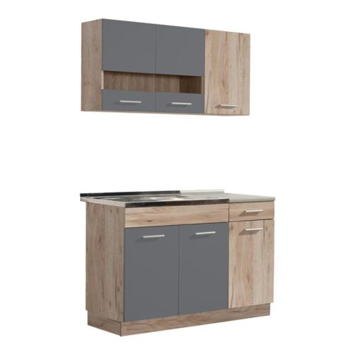 ΚΟΥΖΙΝΑ DALILA 120 GREY OAK / ΓΚΡΙ 120x51,5x206,5εκ