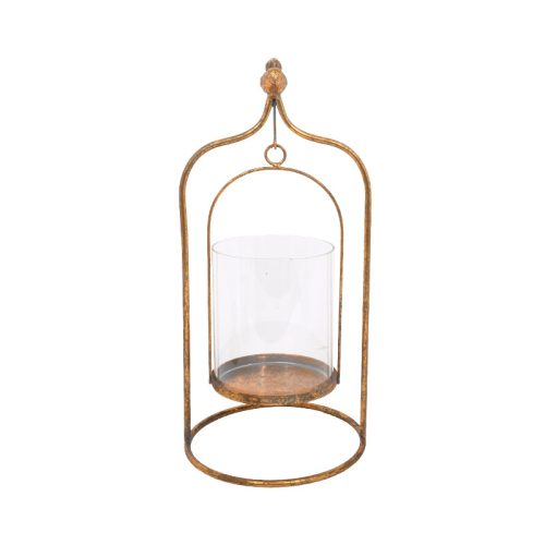 ΜΕΤΑΛΛΙΚΟ ΦΑΝΑΡΙ ΜΕ ΓΥΑΛΙ Fylliana "BIRD" 41x20x13.5εκ