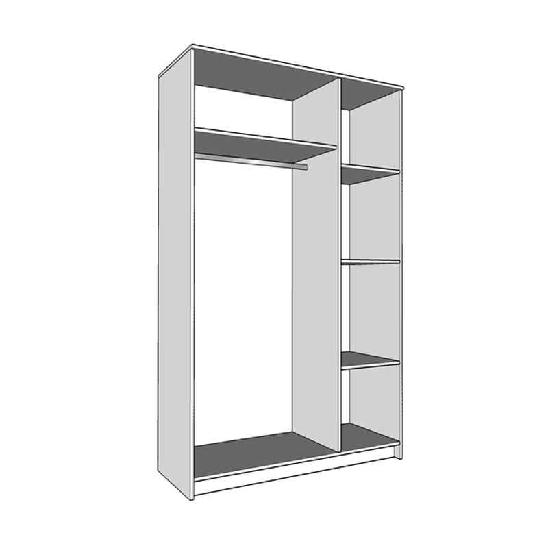 ΝΤΟΥΛΑΠΑ HANA 3K GREY OAK 120x52x205εκ