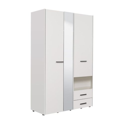 ΝΤΟΥΛΑΠΑ LEON 3K2FO ΜΕ ΚΑΘΡΕΦΤΗ ΛΕΥΚΟ ΧΡΩΜΑ 127.5x55x205.5εκ