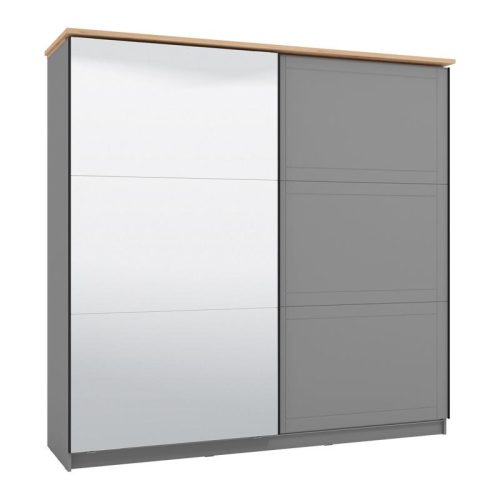 ΝΤΟΥΛΑΠΑ VALENCIA 220 ΜΕ ΚΑΘΡΕΦΤΗ ΓΚΡΙ-ARTISAN OAK-ΓΚΡΙ ΜΑΤ 220x62.5x214εκ