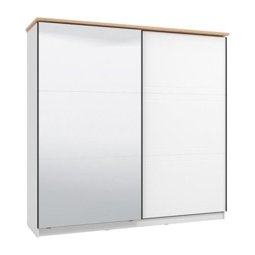 ΝΤΟΥΛΑΠΑ VALENCIA 220 ΜΕ ΚΑΘΡΕΦΤΗ ΛΕΥΚΟ-ARTISAN OAK-ΛΕΥΚΟ ΜΑΤ 220x62.5x214εκ