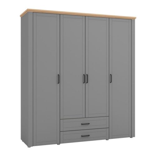 ΝΤΟΥΛΑΠΑ VALENCIA 4K2F ΓΚΡΙ-ARTISAN OAK-ΓΚΡΙ ΜΑΤ 190x58x210εκ