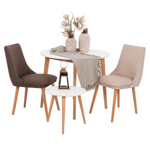 ΤΡΑΠΕΖΙ ΤΡΑΠΕΖΑΡΙΑΣ Fylliana ΜΑΧ S ΛΕΥΚΟ ΣΤΡΟΓΓΥΛΟ 90x75εκ