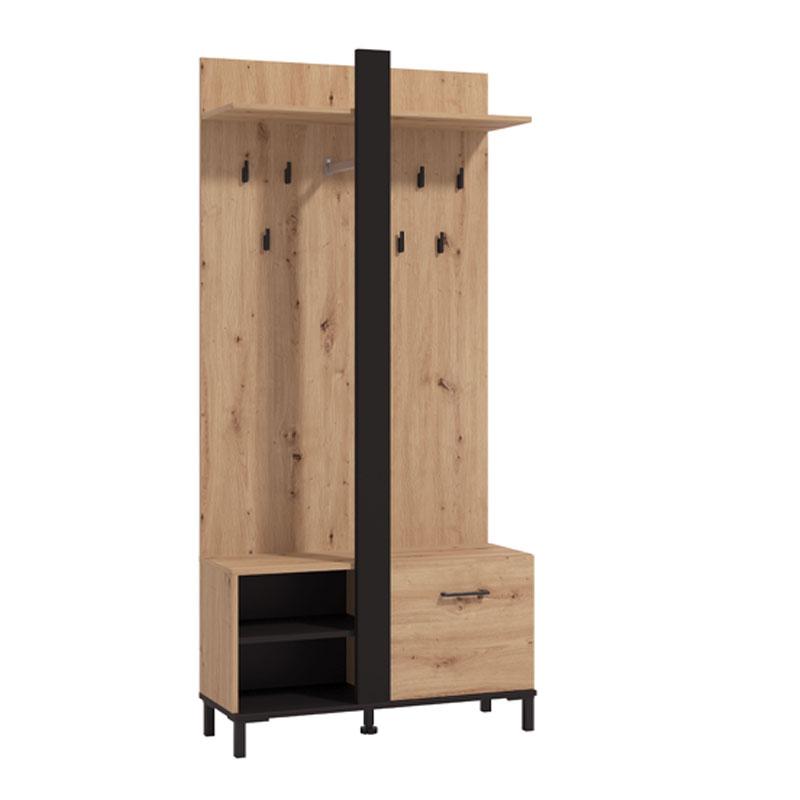 ΕΠΙΠΛΟ ΧΩΛ CAPITELLO ARTISAN-ΜΑΥΡΟ-ΜΑΥΡΟ ΜΑΤ FOIL 90x33x191εκ fxtr