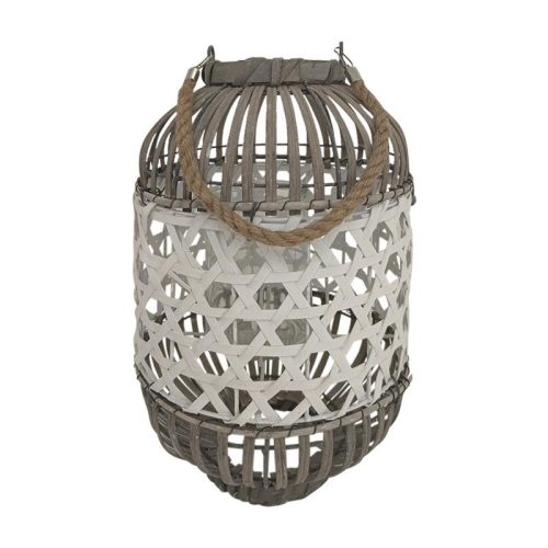 ΦΑΝΑΡΙ BAMBOO Fylliana Land ΜΕ ΓΥΑΛΙ ΚΑΦΕ-ΛΕΥΚΟ ΧΡΩΜΑ 22x35 sls