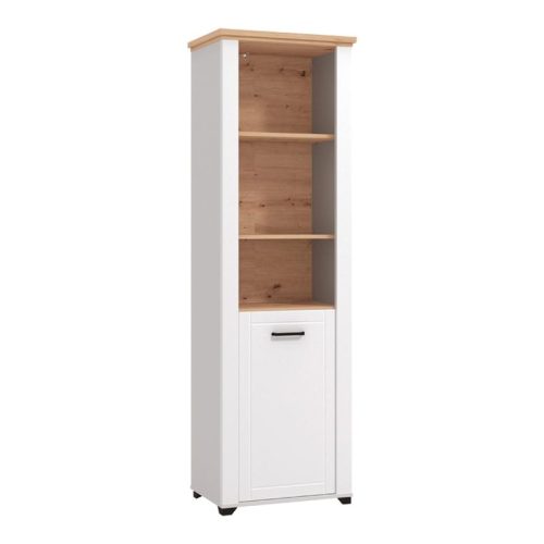 ΒΙΤΡΙΝΑ VALENCIA POP 1K ΛΕΥΚΟ-ARTISAN OAΚ-ΛΕΥΚΟ ΜΑΤ ΧΡΩΜΑ 60.5x41x194.5εκ