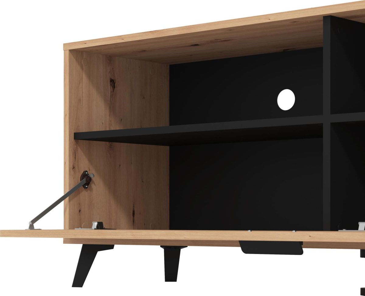 ΕΠΙΠΛΟ ΤΗΛΕΟΡΑΣΗΣ UMBRIA TV 140 ARTISAN-ΜΑΥΡΟ 137x40x57εκ