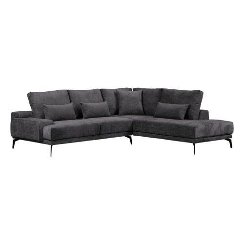 ΚΑΝΑΠΕΣ ΔΕΞΙΑ ΓΩΝΙΑ Fylliana Cristina ΓΚΡΙ ΧΡΩΜΑ 300x230x92εκ