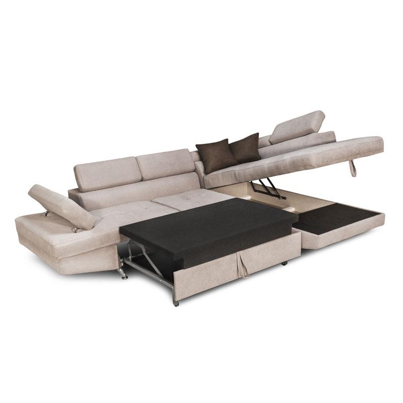 ΚΑΝΑΠΕΣ ΓΩΝΙΑ Fylliana RIO-M 3+4 ΔΕΞΙΑ TAUPE / ΚΑΦΕ 278x192x79εκ