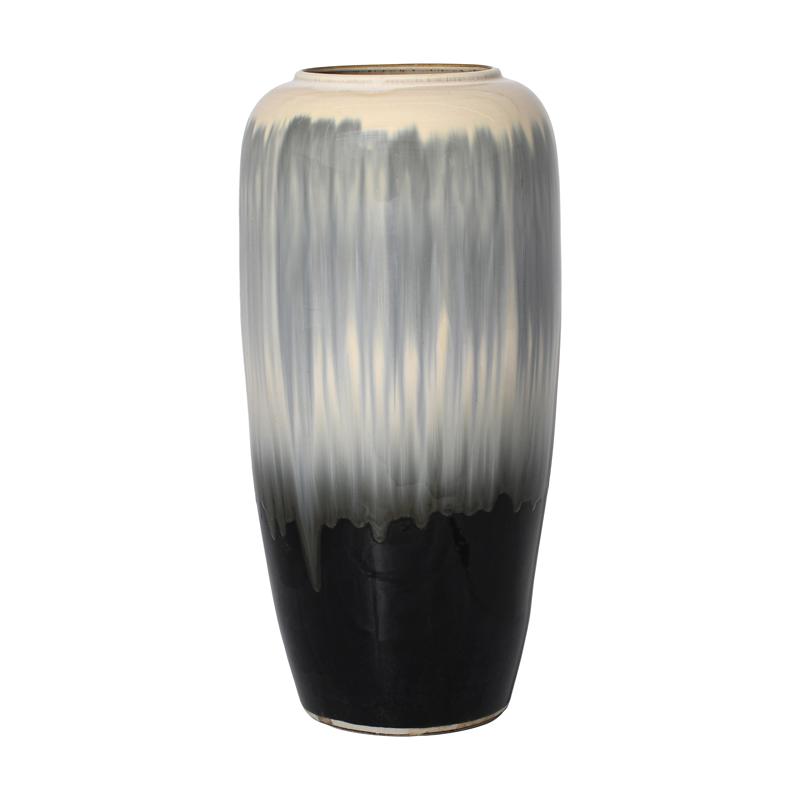 ΚΕΡΑΜΙΚΟ ΒΑΖΟ ΔΑΠΕΔΟΥ Fylliana FL5026 ΜΑΥΡΟ-ΛΕΥΚΟ-ΜΠΛΕ ΧΡΩΜΑ 26x50εκ