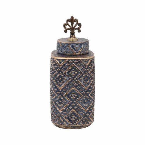 ΚΕΡΑΜΙΚΟ ΒΑΖΟ Fylliana ΓΚΡΙ-ΜΠΡΟΝΖΕ 14.5x14.5x36εκ