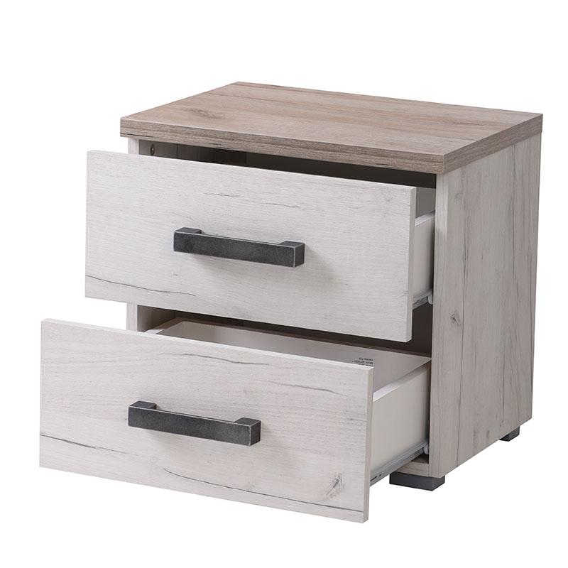 ΚΟΜΟΔΙΝΟ Kent ΝΟ GREY OAK/WHITE OAK 45x34x43εκ