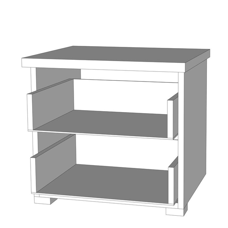 ΚΟΜΟΔΙΝΟ Kent ΝΟ GREY OAK/WHITE OAK 45x34x43εκ