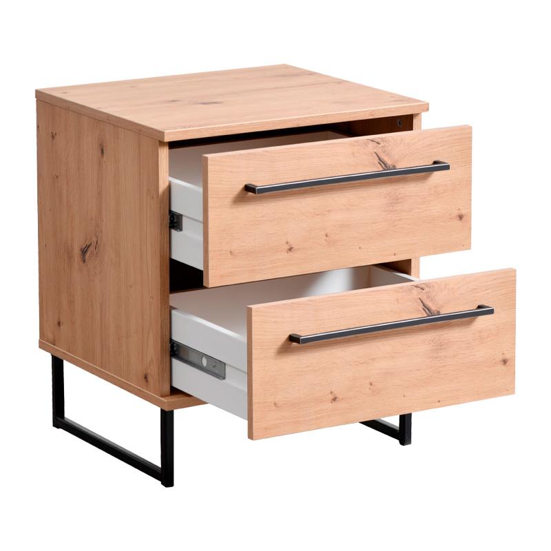 ΚΟΜΟΔΙΝΟ SARDINIA NO2F ARTISAN OAK / ΜΑΥΡΟ 45.5x35x54εκ