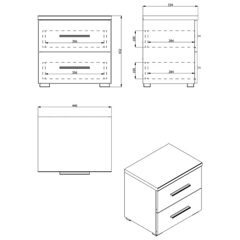ΚΟΜΟΔΙΝΟ Uni NO2F Λευκό 44,5x33,5x43εκ