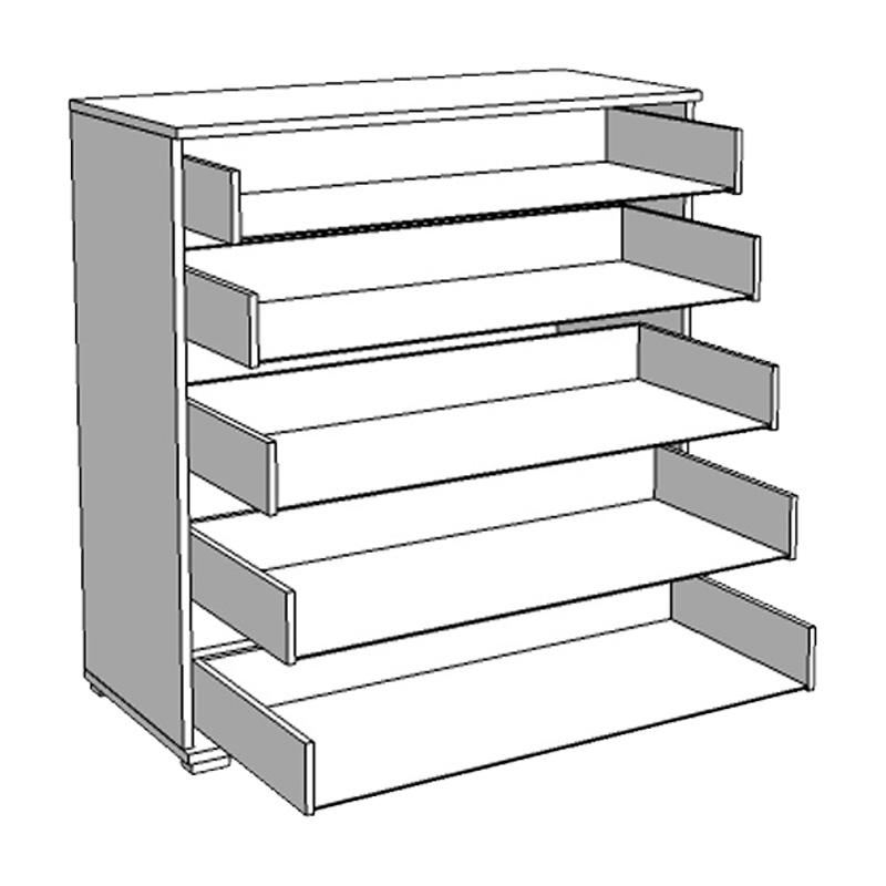 ΚΟΜΟΤΑ-ΣΥΡΤΑΡΙΕΡΑ DUERO 5F 90 ARTISAN OAK 90x40x95εκ