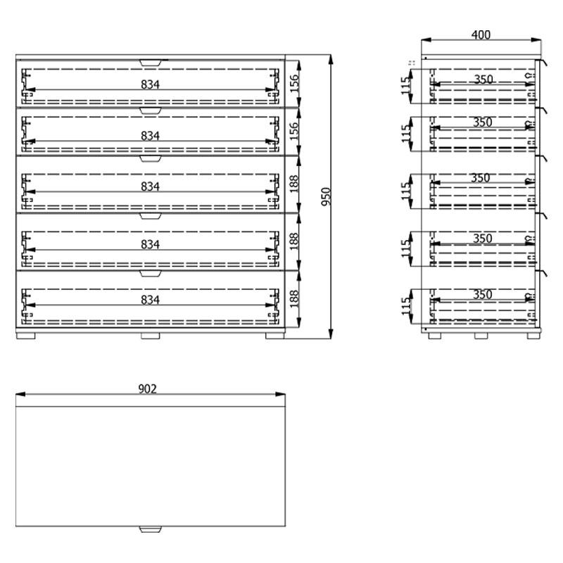 ΚΟΜΟΤΑ-ΣΥΡΤΑΡΙΕΡΑ DUERO 5F 90 ARTISAN OAK 90x40x95εκ