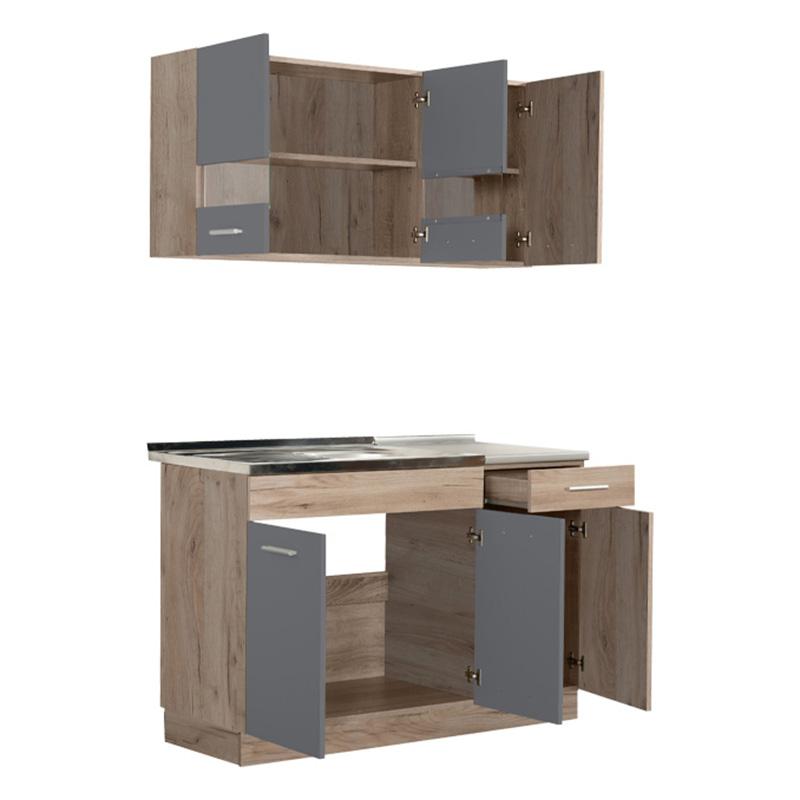 ΚΟΥΖΙΝΑ DALILA 120 GREY OAK / ΓΚΡΙ 120x51,5x206,5εκ