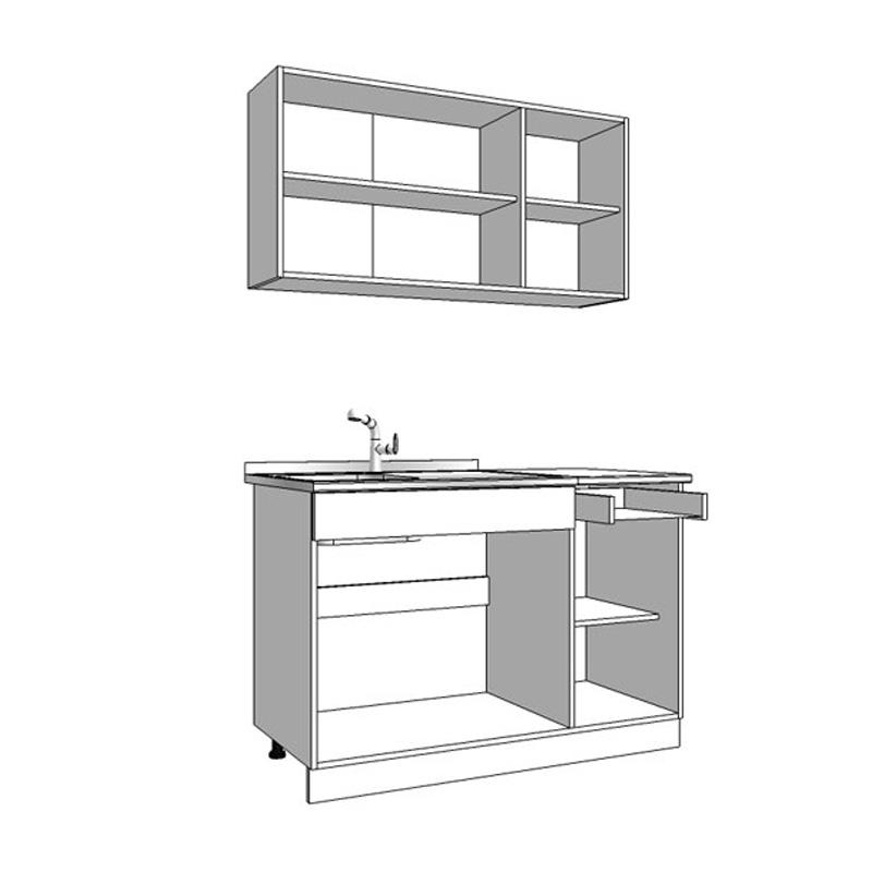 ΚΟΥΖΙΝΑ DALILA 120 GREY OAK / ΓΚΡΙ 120x51,5x206,5εκ