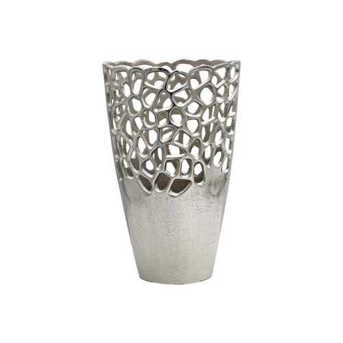 ΜΕΤΑΛΛΙΚΟ ΒΑΖΟ Fylliana FL8852 ΑΣΗΜΙ ΧΡΩΜΑ 21x13x31εκ