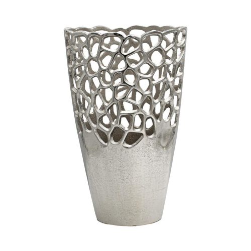 ΜΕΤΑΛΛΙΚΟ ΒΑΖΟ Fylliana FL8852 ΑΣΗΜΙ ΧΡΩΜΑ 24x14x39εκ