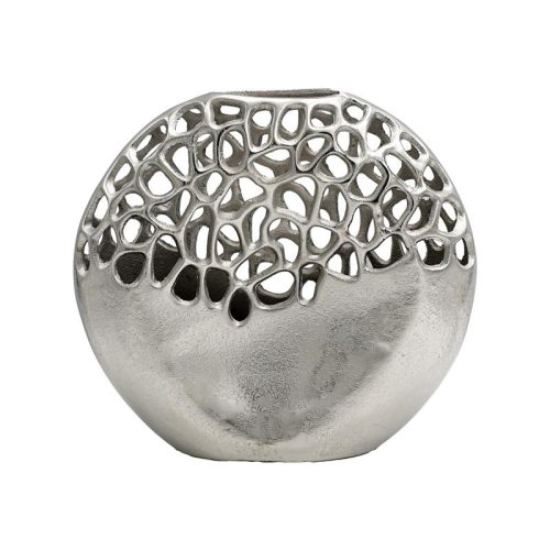 ΜΕΤΑΛΛΙΚΟ ΒΑΖΟ Fylliana FL8858 ΑΣΗΜΙ ΧΡΩΜΑ 30x8x27εκ