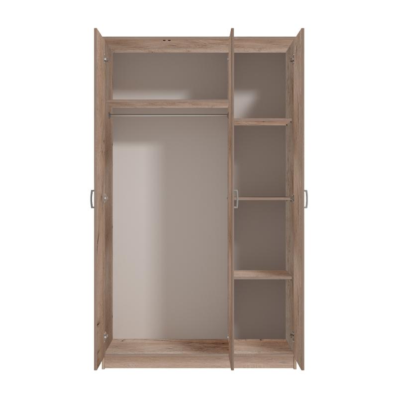 ΝΤΟΥΛΑΠΑ HANA 3K GREY OAK 120x52x205εκ