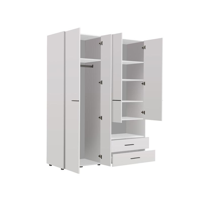 ΝΤΟΥΛΑΠΑ LEON 4K2FO ΛΕΥΚΟ ΧΡΩΜΑ 161x55x205.5εκ