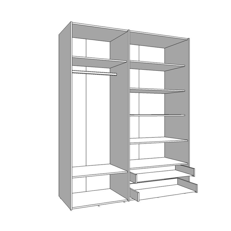 ΝΤΟΥΛΑΠΑ LEON 4K2FO ΛΕΥΚΟ ΧΡΩΜΑ 161x55x205.5εκ