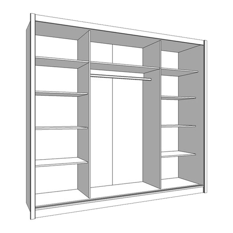 ΝΤΟΥΛΑΠΑ NAVARA ΜΕ ΚΑΘΡΕΦΤΗ 245 OG GREY OAK 242x60x215,5εκ