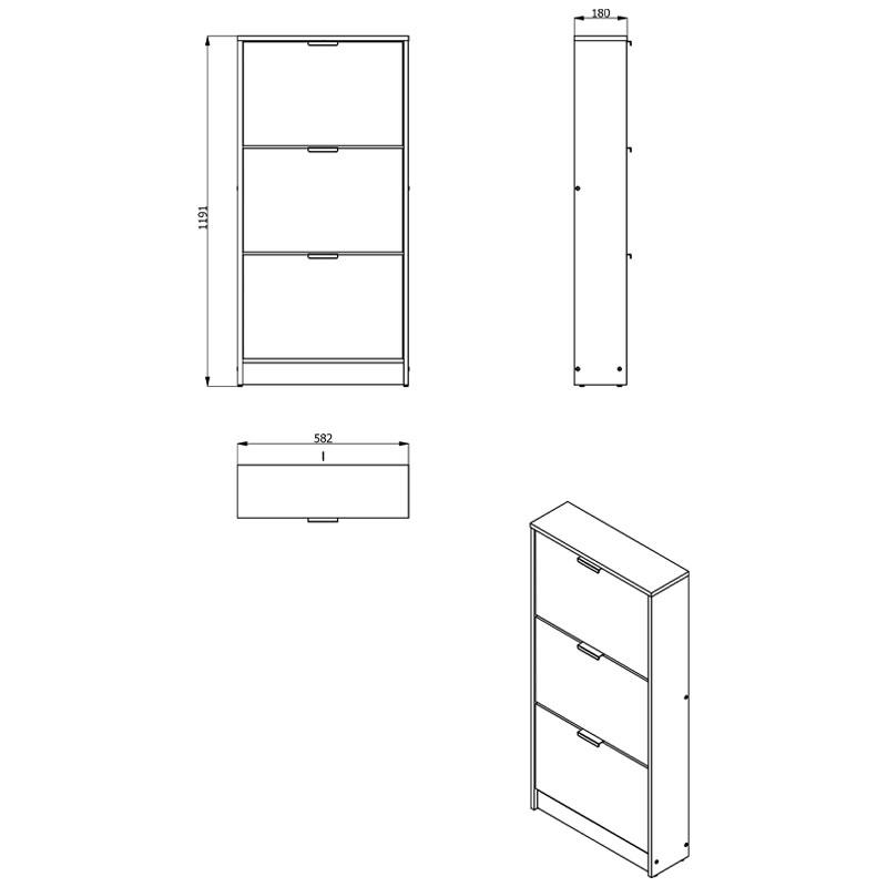 ΠΑΠΟΥΤΣΟΘΗΚΗ Base 13 SONOMA 58x18x119εκ