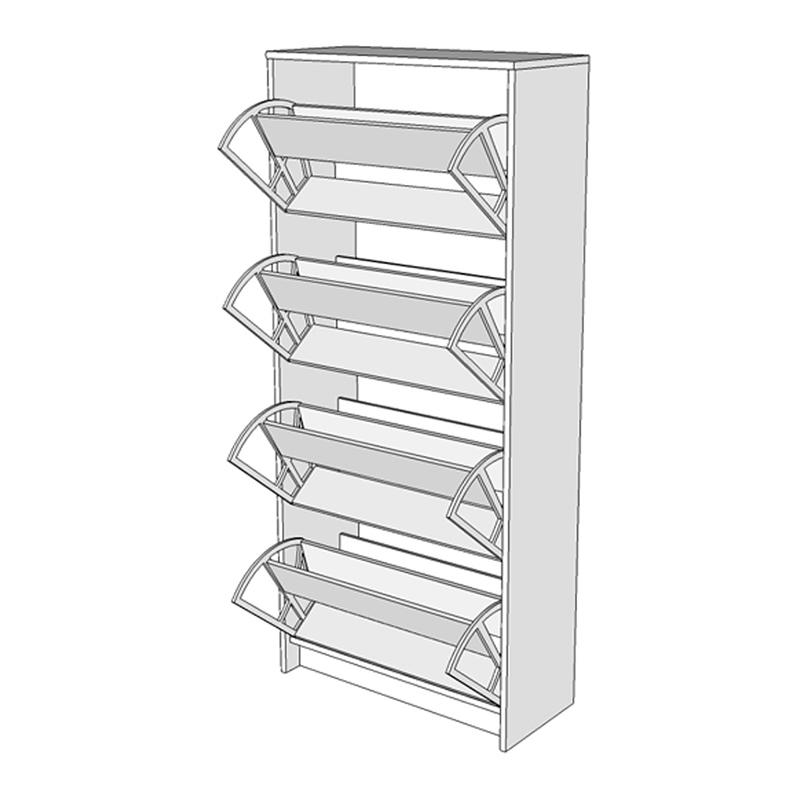ΠΑΠΟΥΤΣΟΘΗΚΗ Hugo 24 Grey Oak 67x28x155εκ
