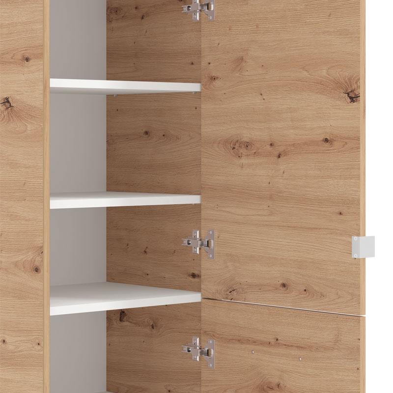 ΠΑΠΟΥΤΣΟΘΗΚΗ ΜΕ ΚΑΘΡΕΦΤΗ MENORCA 2K 2OG GREY OAK 89,5x37,5x199εκ