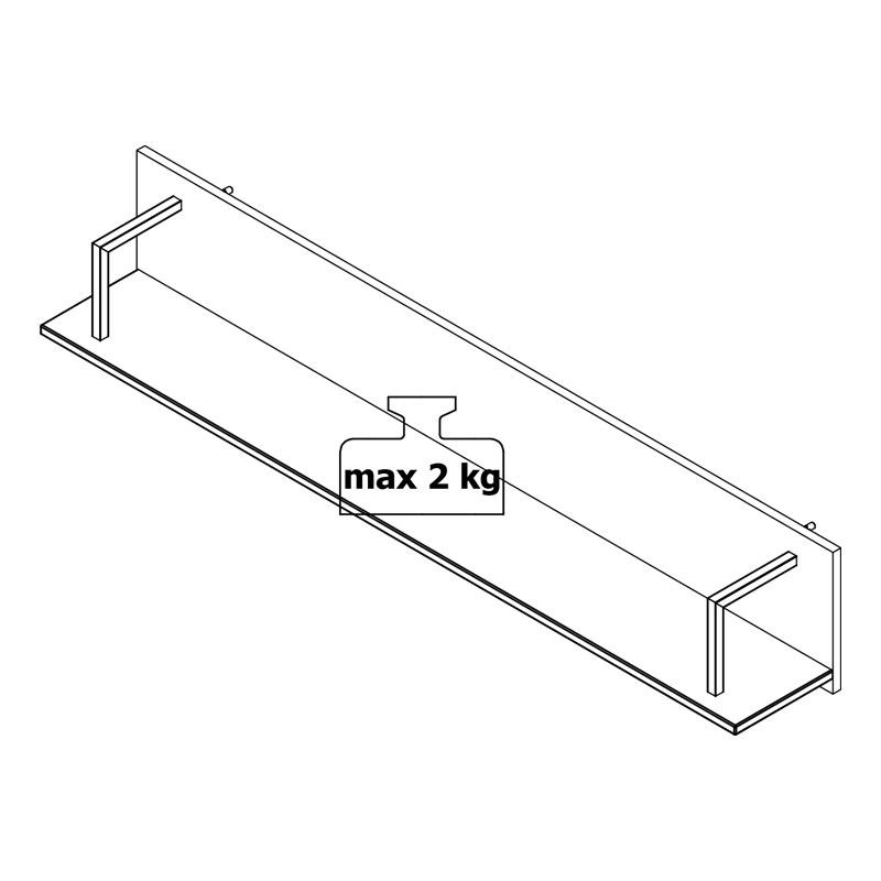 ΡΑΦΙ ΤΟΙΧΟΥ SARDINIA ZP ARTISAN OAK / ΜΑΥΡΟ 137.5x21x24εκ srd