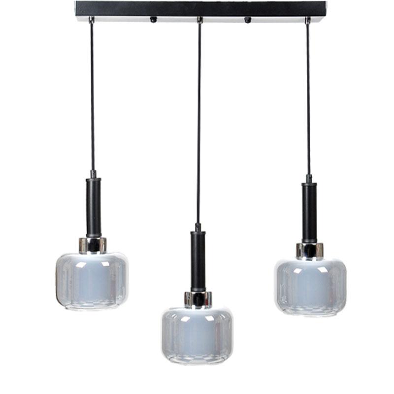 ΤΡΙΦΩΤΟ ΚΡΕΜΑΣΤΟ ΦΩΤΙΣΤΙΚΟ ΟΡΟΦΗΣ ΔΙΠΛΟ ΓΥΑΛΙΝΟ ΚΑΠΕΛΟ Fylliana ΑΣΗΜΙ ΧΡΩΜΑ Ε27 50x15x75εκ