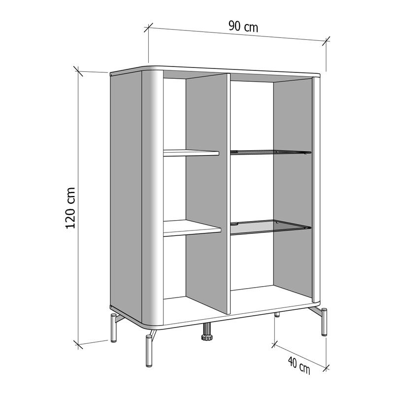 ΒΙΤΡΙΝΑ DARWEN 2K VS1 117 CASHMERE/ARTISAN OAK/CASHMERE MATT FOIL 90x40x117εκ