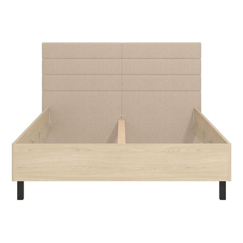 ΔΙΠΛΟ ΚΡΕΒΑΤΙ ARBELA 180 LIGHT PORT ΧΡΩΜΑ ΜΕ ΜΠΕΖ ΥΦΑΣΜΑ 198x214x115εκ