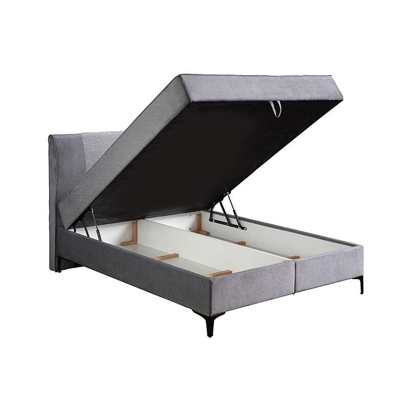 ΔΙΠΛΟ ΚΡΕΒΑΤΙ DUE BLISS ΜΕ ΑΠΟΘΗΚΕΥΤΙΚΟ ΧΩΡΟ ΓΚΡΙ-ΑΝΟΙΧΤΟ ΓΚΡΙ ΧΡΩΜΑ ΥΦΑΣΜΑΤΟΣ 165x209x115εκ