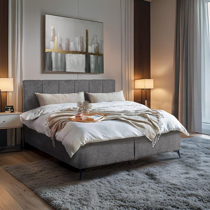 ΔΙΠΛΟ ΚΡΕΒΑΤΙ Fylliana David ΜΠΕΖ ΧΡΩΜΑ ΥΦΑΣΜΑΤΟΣ 172x211x118εκ (160x200)