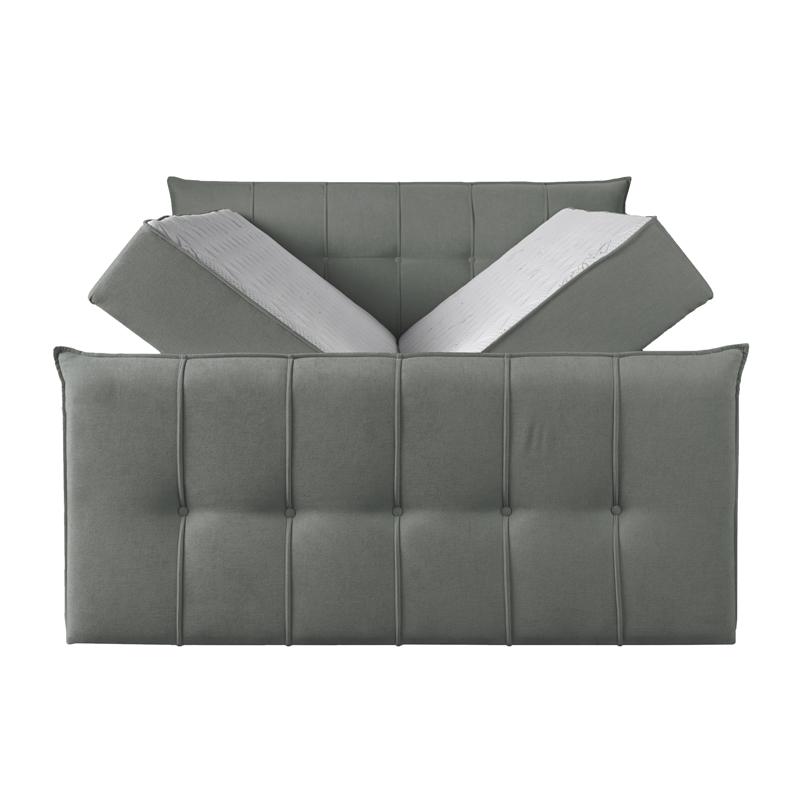 ΔΙΠΛΟ ΚΡΕΒΑΤΙ Sonic ΜΕ ΑΠΟΘΗΚΕΥΤΙΚΟ ΧΩΡΟ ΚΑΙ ΣΤΡΩΜΑ ΓΚΡΙ ΧΡΩΜΑ ΥΦΑΣΜΑΤΟΣ 222x165x115εκ (160x200)