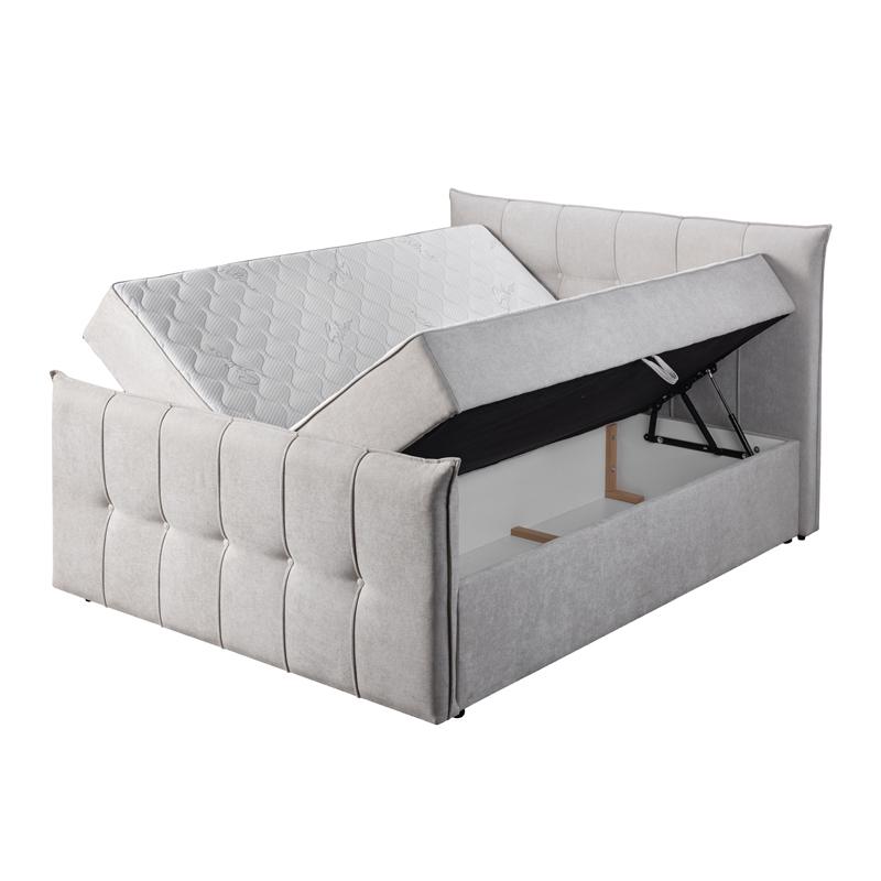 ΔΙΠΛΟ ΚΡΕΒΑΤΙ Sonic ΜΕ ΑΠΟΘΗΚΕΥΤΙΚΟ ΧΩΡΟ ΚΑΙ ΣΤΡΩΜΑ ΜΠΕΖ ΧΡΩΜΑ ΥΦΑΣΜΑΤΟΣ 222x165x115εκ (160x200)