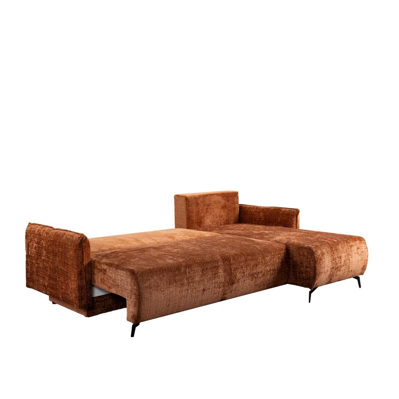 ΓΩΝΙΑΚΟΣ ΚΑΝΑΠΕΣ ΚΡΕΒΑΤΙ Crown ΠΟΡΤΟΚΑΛΙ ΧΡΩΜΑ 248x179x81εκ