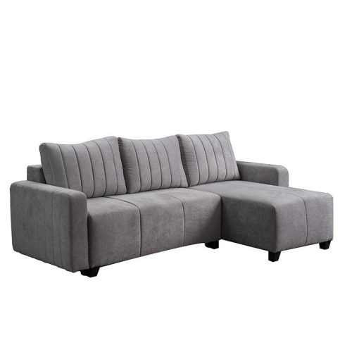 ΓΩΝΙΑΚΟΣ ΚΑΝΑΠΕΣ-ΚΡΕΒΑΤΙ METRO ΓΚΡΙ 231x150x74εκ