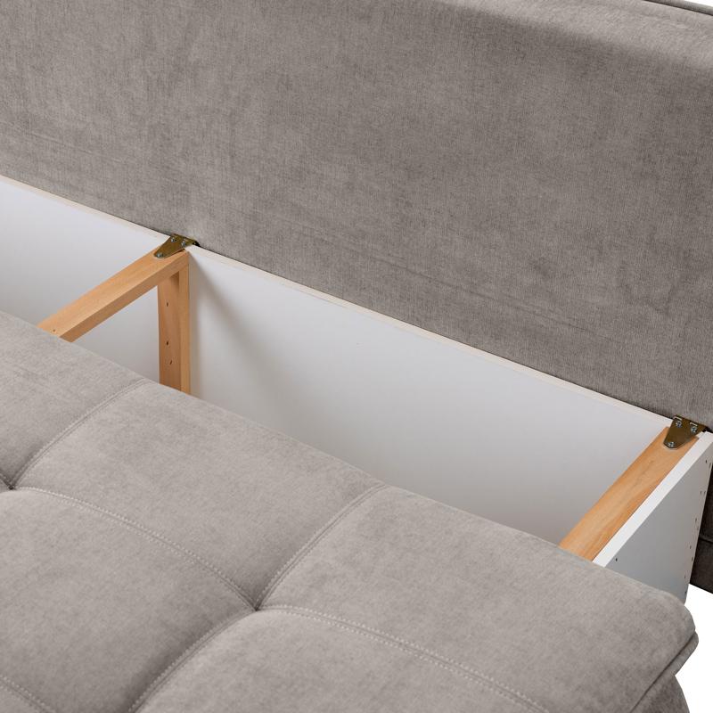 ΚΑΝΑΠΕΣ ΚΡΕΒΑΤΙ Mina ΜΠΕΖ ΧΡΩΜΑ 208x95x80εκ