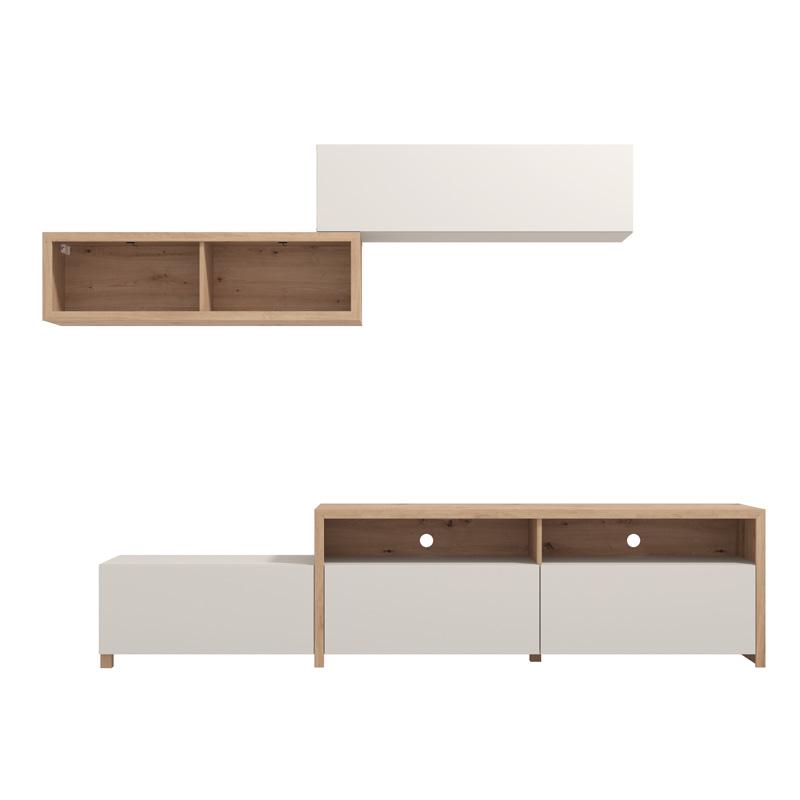 ΚΕΝΤΡΟ ΨΥΧΑΓΩΓΙΑΣ-ΣΥΝΘΕΣΗ AUREL ARTISAN ΟΑΚ/CASHMERE 238x42x161εκ