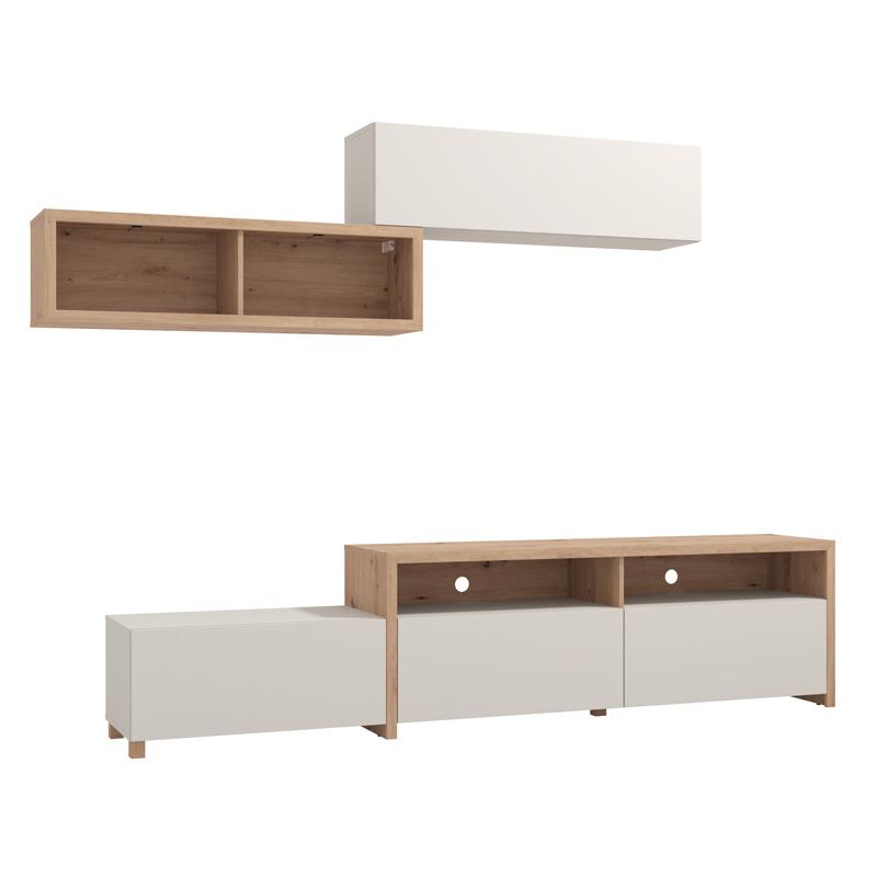 ΚΕΝΤΡΟ ΨΥΧΑΓΩΓΙΑΣ-ΣΥΝΘΕΣΗ AUREL ARTISAN ΟΑΚ/CASHMERE 238x42x161εκ